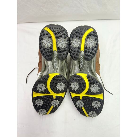 FOOTJOY CONTOUR SERIES
MEN'S 11 WIDE GOLF SHOES 542446
BROWN~WHITE LEATHER - Picture 11 of 12